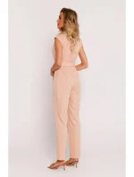Dámsky overal s asymetrickým vzorom M780 Beige - MOE Dámsky overal s asymetrickým vzorom M780 Beige - MOE