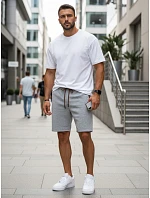 FashionStreet pánske svetlosivé teplákové šortky SX2279 FashionStreet pánske svetlosivé teplákové šortky SX2279