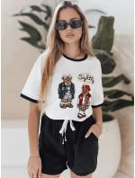 Dámske oversize tričko s výšivkou CLASSY TEDDY biele FashionStreet RY2844 Dámske oversize tričko s výšivkou CLASSY TEDDY biele FashionStreet RY2844