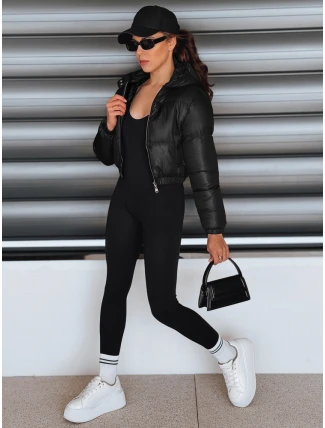 Dámska krátka zimná bunda s kapucňou čierna FashionStreet TY5416 Dámska krátka zimná bunda s kapucňou čierna FashionStreet TY5416