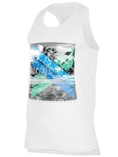 Tričko 4F M H4L19-TSM025 10S biele pánske