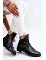 Kožené čižmy so zipsom Nicole 2785/037 Black