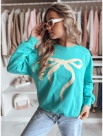 Dámska nadrozmerná mikina SOFTTIE tyrkysová FashionStreet BY1379