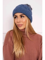 Fleecová čiapka Alice K248 denim+white