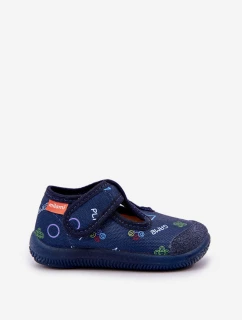 Kapcie Milami Dziecięce Elastyczne Na Rzepy Granatowe Ambette