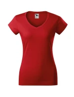 Fit tričko s výstrihom do V červené