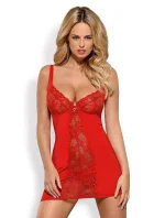 Erotická košieľka Heartina chemise red - OBSESSIVE Erotická košieľka Heartina chemise red - OBSESSIVE