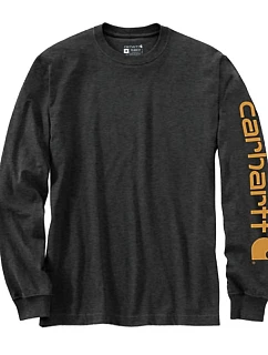 Tričko s dlhým rukávom Carhartt Sleeve Logo T-Shirt L/S – farba carbon heather, veľkosť: S