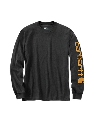 Tričko s dlhým rukávom Carhartt Sleeve Logo T-Shirt L/S – farba carbon heather, veľkosť: S Tričko s dlhým rukávom Carhartt Sleeve Logo T-Shirt L/S – farba carbon heather, veľkosť: S
