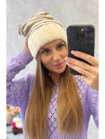 Dámska čiapka Feba K330 ecru+blue