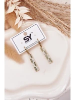 Visací náušnice se zirkony Pozlacená ocel