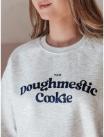 Dámska nadrozmerná mikina s potlačou COOKIES svetlo sivá FashionStreet BY1444 Dámska nadrozmerná mikina s potlačou COOKIES svetlo sivá FashionStreet BY1444
