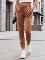 Dámske velúrové tepláky Brown FashionStreet UY2838 Dámske velúrové tepláky Brown FashionStreet UY2838