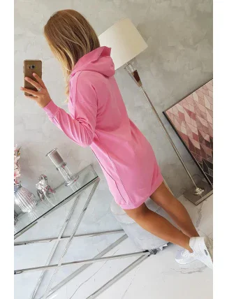 Šaty s kapucňou vo svetlo ružovej farbe