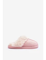 Damskie Papcie Klapki z Futerkiem Różowe Pinky