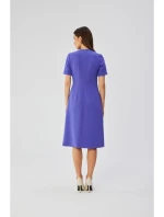 S361 Šaty so záhybmi na bokoch - fialové