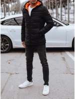 Pánska prešívaná zimná bunda s kapucňou čierna FashionStreet TX4895