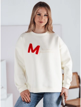 Dámska oversize mikina AVENUE ecru FashionStreet BY1353