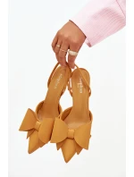 Podpatky s odhalenými patami a mašlí Žluté Eklevia