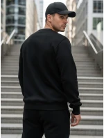 Pánska čierna mikina FashionStreet BX5915 Pánska čierna mikina FashionStreet BX5915