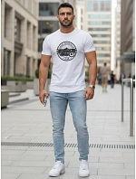 Pánske bavlnené tričko s potlačou motýľa biele FashionStreet NX5088R Pánske bavlnené tričko s potlačou motýľa biele FashionStreet NX5088R