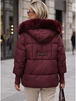 Dámska zimná prešívaná bunda s kožušinou, bordová, FashionStreet TY5742 Dámska zimná prešívaná bunda s kožušinou, bordová, FashionStreet TY5742