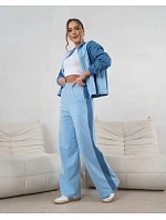 Mikinový set mikina na zips + široké nohavice modrá (821151)