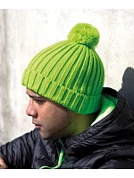 Result Headwear R 369X Pletená čiapka s bambulou 28.369X tmavomodrá
