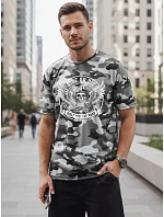 Pánske tričko s moro sivou potlačou FashionStreet NX2004R Pánske tričko s moro sivou potlačou FashionStreet NX2004R