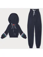 Tmavomodrá dámska tepláková súprava s farebnými vsadkami (AMG-346A) Tmavomodrá dámska tepláková súprava s farebnými vsadkami (AMG-346A)