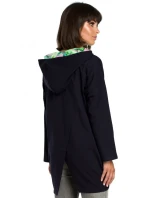 B091 Mikina s kapucňou Oversized na zips - čierna