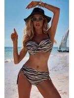 Dvojdielne trblietavé plavky V-11160 black and cream - Axami Dvojdielne trblietavé plavky V-11160 black and cream - Axami