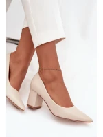 LL-380P Ryvessa béžové lodičky na platforme - Seastar