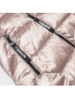 Perlovo ružová dámska vesta s kapucňou (B8107-51)