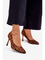 Szpilki Damskie W Panterkę Vinceza 62264 Brązowe