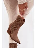 Dámské otevřené kotníkové boty na podpatku Béžové Rivorina