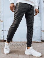 Pánske tmavosivé tepláky FashionStreet UX4279