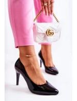 Klasyczne Lakierowane Szpilki Czarne Magically