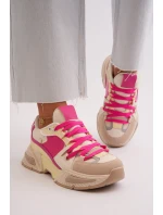 Snekersy Damskie Na Grubej Podeszwie Fuksja Peonema