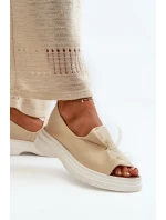 Zazoo 2939 Dámske kožené sandále s mašľou Light Beige Zazoo 2939 Dámske kožené sandále s mašľou Light Beige