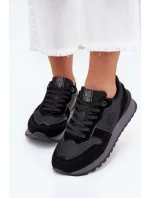Skórzane Sneakersy Damskie Big Star OO274529 HI-POLY SYSTEM Czarne