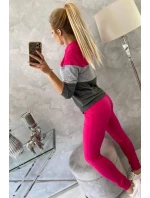 Fuchsiová+sivá farebná pruhovaná súprava