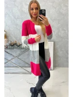 Pruhovaný sveter malinová + ružová