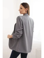 Bunda s chlopňou elegantná tmavosivá