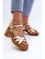 Dámske sandále na vysokom podpätku z ekokože, zlaté Assames Dámske sandále na vysokom podpätku z ekokože, zlaté Assames