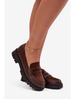 Dámske mokasíny z ekokože Cailen - čokoláda