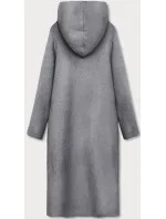 Dlhý sivý prehoz cez oblečenie s kapucňou (B6010-9)
