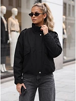 Dámska oversize prechodová bunda so stojáčikom, čierna, FashionStreet TY6090 Dámska oversize prechodová bunda so stojáčikom, čierna, FashionStreet TY6090