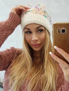 Bublinková čiapka K219 ecru