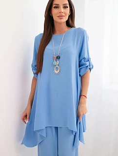 Súprava blúzka + nohavice s príveskom modrá